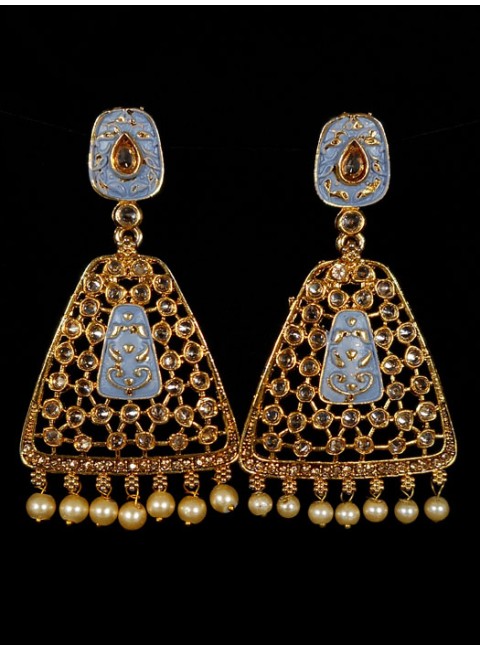 Reverse Ad Earrings With Meenakari Work